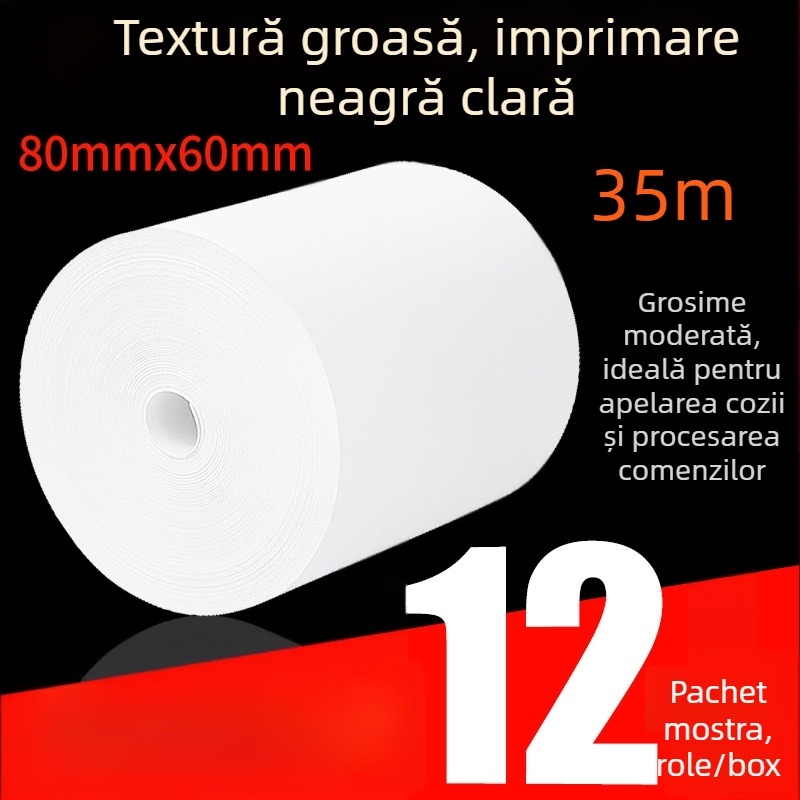 Hârtie termică pentru casa de marcat 5730-5740-5750 Chitanță supermarket 8060 Hârtie de imprimare Coadă de bucătărie Tub negru mic En-gros