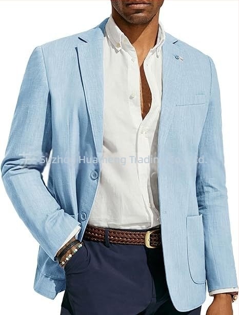 Costum de lină casual de afaceri pentru bărbați Amazon, cu un singur top, slim fit, pentru nuntă pe plajă, bal, banchet, jachetă simplă