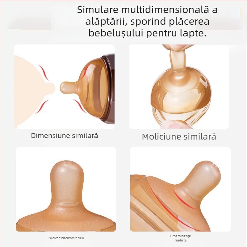 Biberon din silicon pentru ajutor la înțărcare pentru nou-născuți, 6 luni și peste, suzetă cu design în formă de arc pentru laptele matern