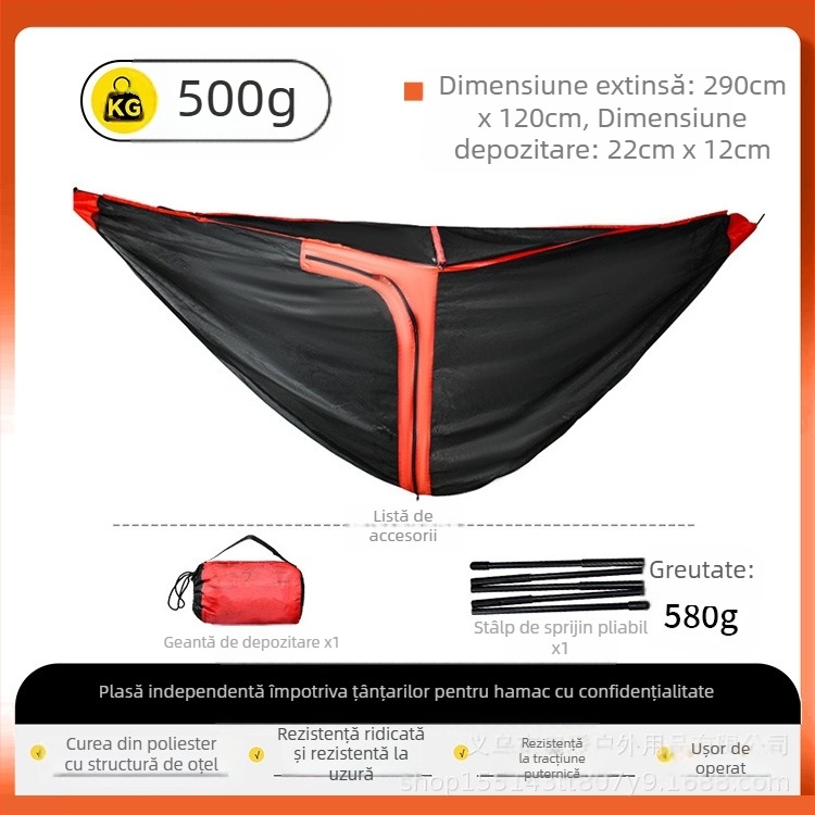 Plasă de țânțari pentru exterior, hamac, plasă de țânțari, acoperire din tifon, criptată, îngroșată, anti-țânțari, acoperire din tifon, detașabilă, hamac, plasă de țânțari