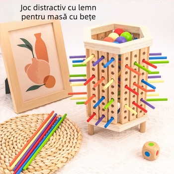 Transfrontaliere pentru copii, joc cu băț de lemn, zaruri educative pentru bebeluși, culoare, părinte-copil, matematică interactivă Montessori, jucării din lemn