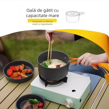 Furnizare transfrontalieră de articole de gătit pentru camping, fierbător pentru apă clocotită, articole de masă portabile pentru camping, set de oale, tigaie, echipamente pentru gătit oale