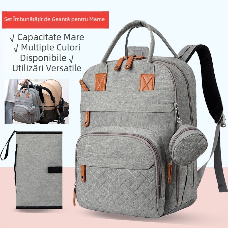 Geantă multifuncțională nouă pentru mămici, geantă portabilă just-in-time, rucsac Baoma, geantă de mare capacitate pentru mamă și bebeluș, tampon de urină