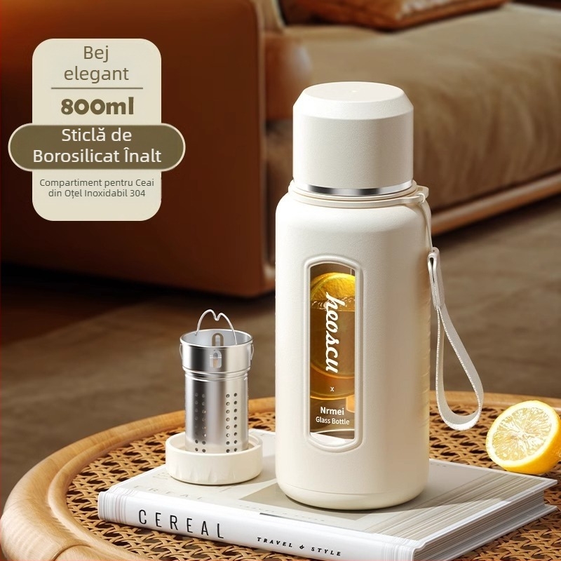 Ceașcă de apă din sticlă Enermei, capacitate mare, pentru fete, ceai nou, separarea apei, ceai portabil de vară, rezistent la căderi, rezistent la temperaturi ridicate