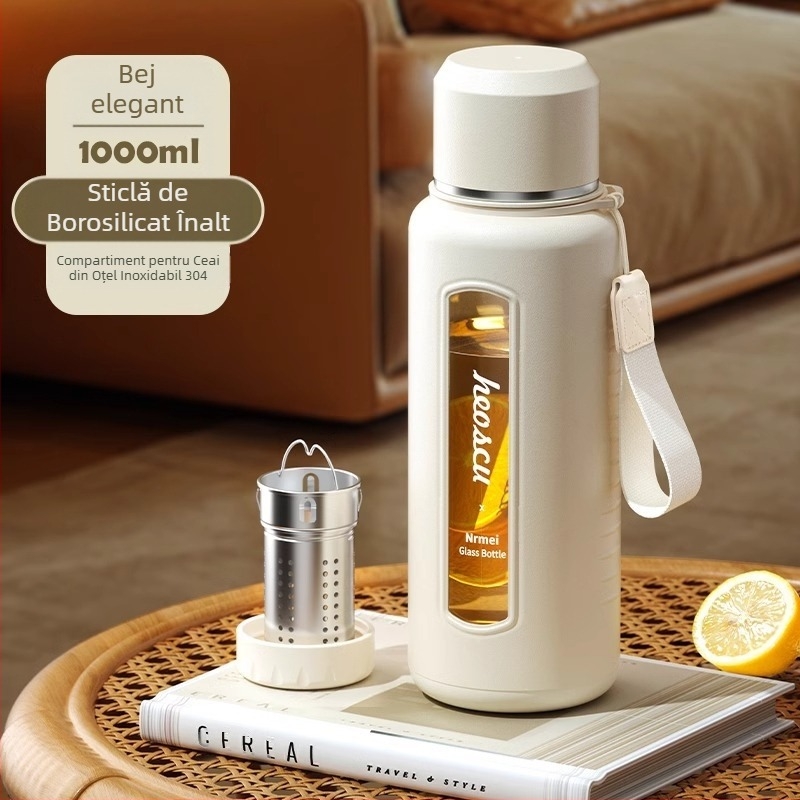 Ceașcă de apă din sticlă Enermei, capacitate mare, pentru fete, ceai nou, separarea apei, ceai portabil de vară, rezistent la căderi, rezistent la temperaturi ridicate