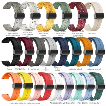 Potrivit pentru curea din silicon pliabilă cu cataramă magnetică de 20/22 mm pentru Samsung Watch 5/4/3, Huawei Gt3/2 Pro