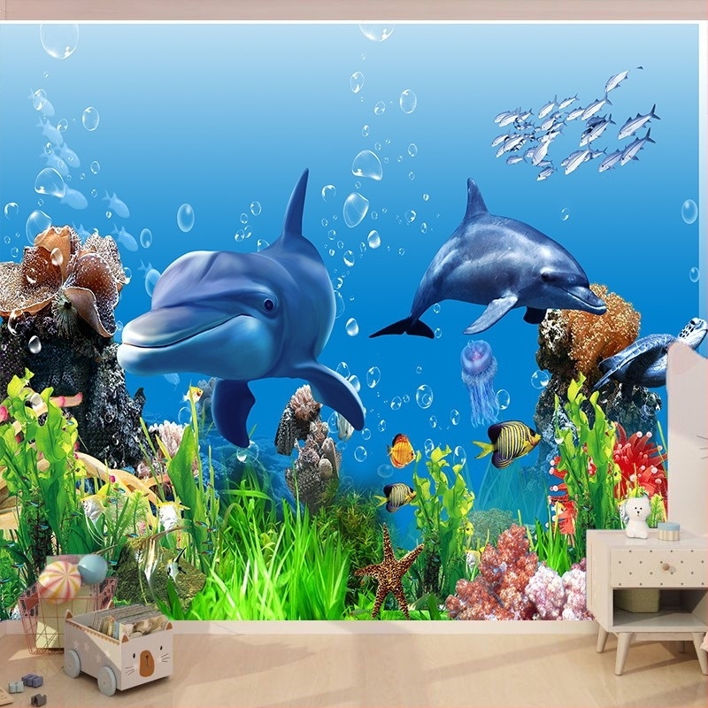 Lumea subacvatică fundal pânză agățată pânză living dormitor perete decorare perete pânză delfin simplu poster tapiserie pânză