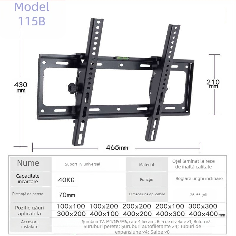 Suport TV Suport TV Suport TV Suport TV telescopic 14-120 inch Preț en-gros Suport de perete