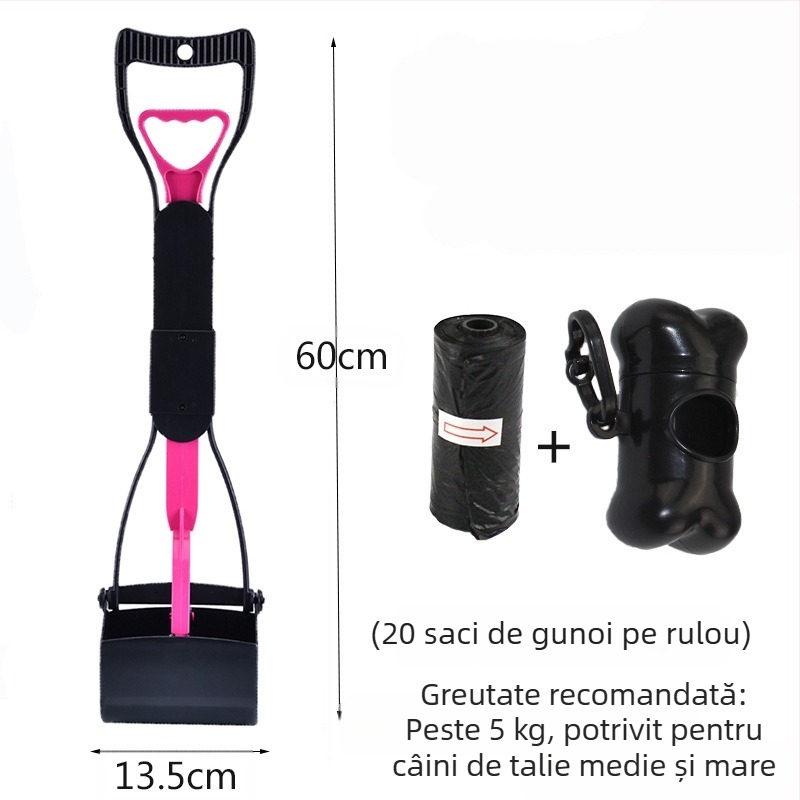 Set de pungi de gunoi pentru animale de companie, en-gros, pentru colectarea toaletei, pentru câini, set de cutii de depozitare, pentru câini de talie medie și mare, cu mâner lung, cu clemă pentru scaun