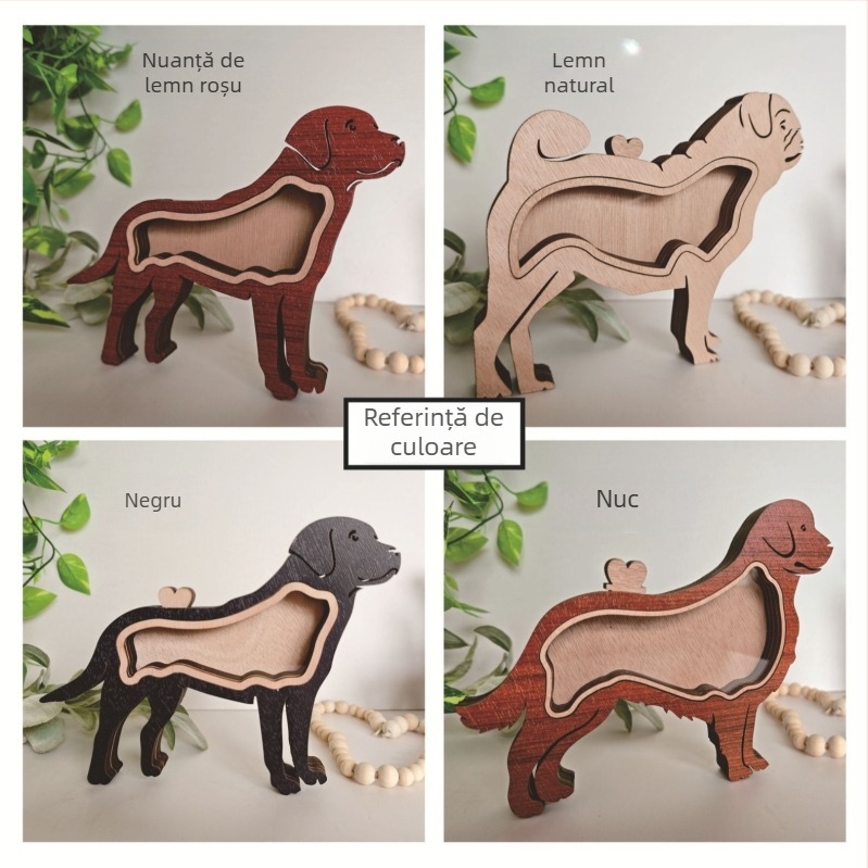 Cutie creativă din lemn pentru depozitarea părului de animale de companie, cutie memorială pentru părul de animale de companie, câini și pisici