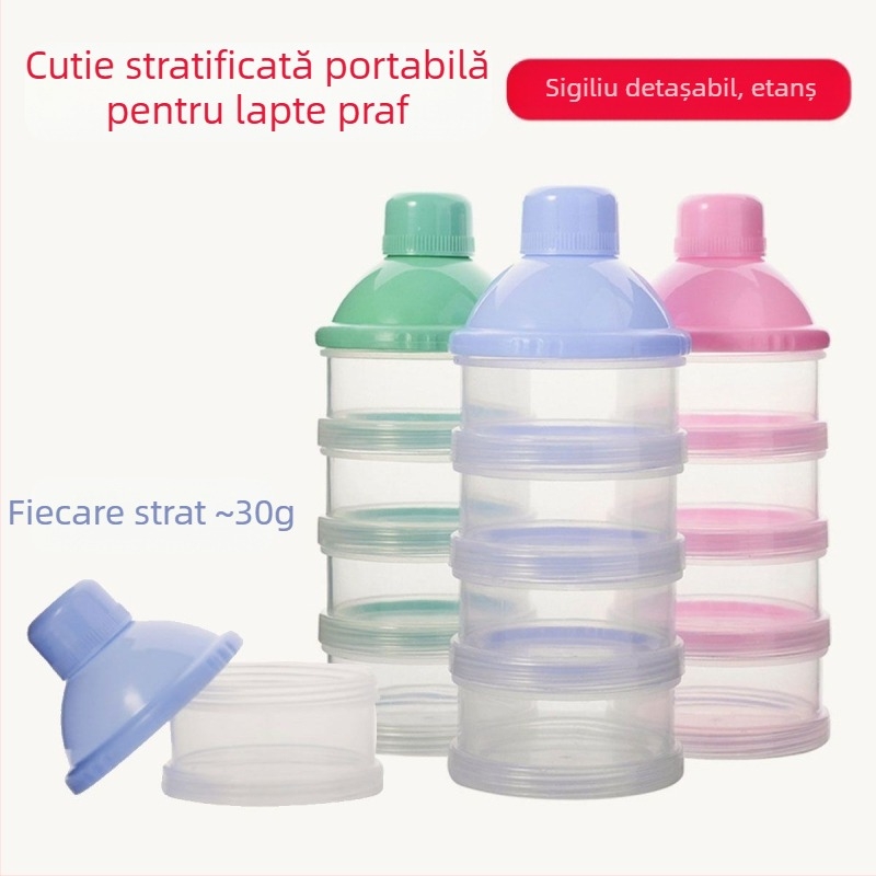 Compartiment pentru lapte praf, cutie pentru lapte praf pentru sugari, cu straturi detașabile, cu tăiței de orez, cutie pentru gustări, cutie de depozitare a laptelui praf, cutie transfrontalieră dintr-o singură bucată