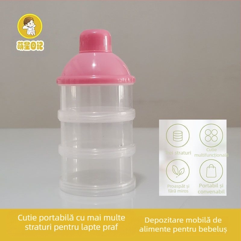 Compartiment pentru lapte praf, cutie pentru lapte praf pentru sugari, cu straturi detașabile, cu tăiței de orez, cutie pentru gustări, cutie de depozitare a laptelui praf, cutie transfrontalieră dintr-o singură bucată