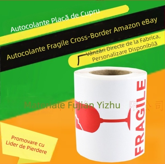 Etichete autocolante de avertizare pentru logistica produselor transfrontaliere Amazon Ebay, cele mai bine vândute. Vă rugăm să manipulați cu grijă etichetele fragile.