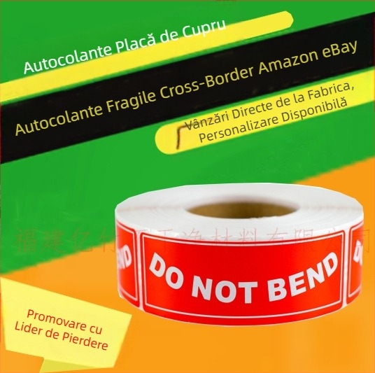 Etichete autocolante de avertizare pentru logistica produselor transfrontaliere Amazon Ebay, cele mai bine vândute. Vă rugăm să manipulați cu grijă etichetele fragile.