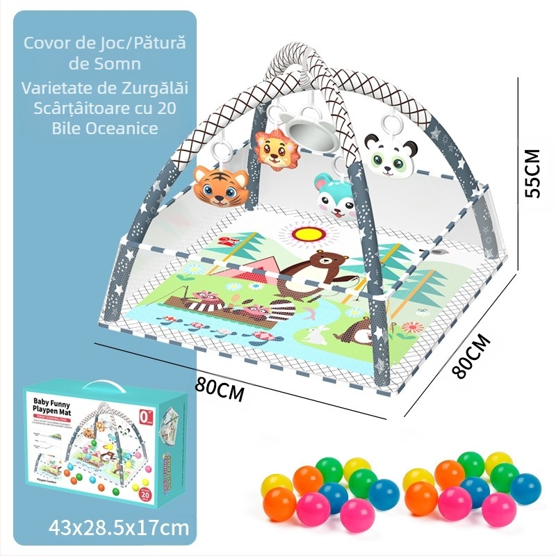 Gard transfrontalier pentru bebeluși, joc de fitness, suport pentru nou-născuți, iluminare pentru educație timpurie, saltea oceanică de târâre, piscină cu bile, jucărie cadou