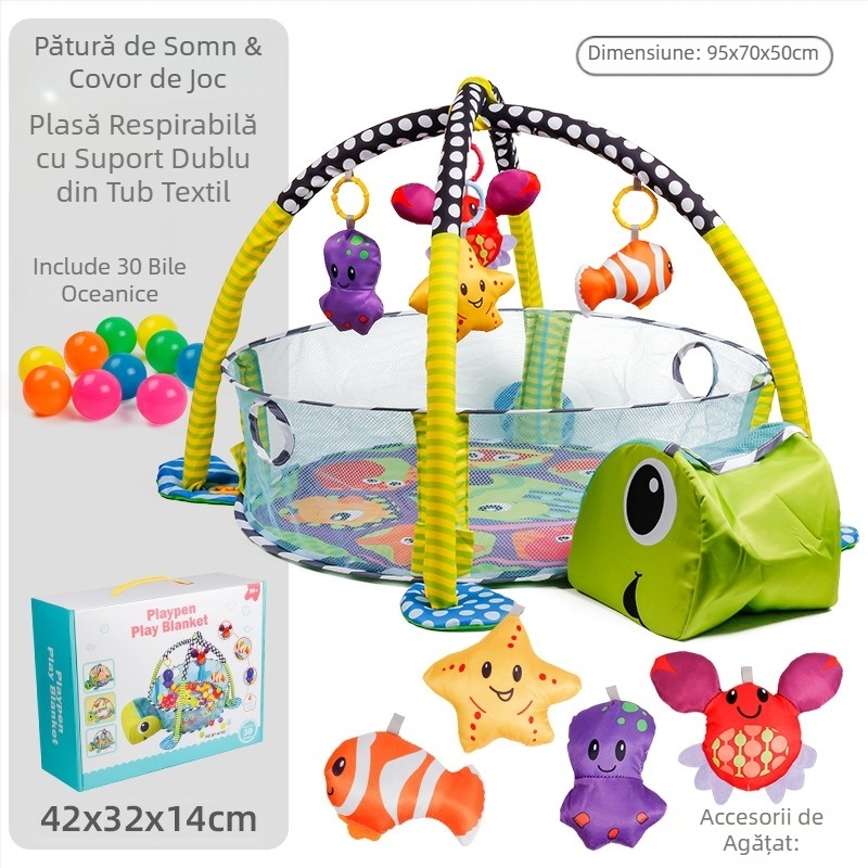 Gard transfrontalier pentru bebeluși, joc de fitness, suport pentru nou-născuți, iluminare pentru educație timpurie, saltea oceanică de târâre, piscină cu bile, jucărie cadou