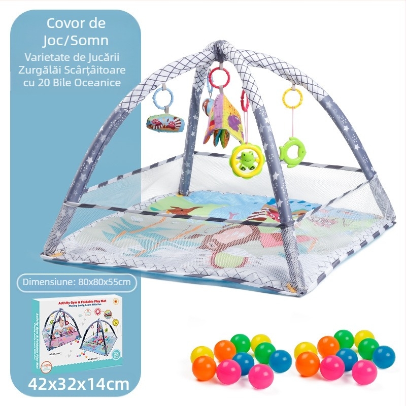 Gard transfrontalier pentru bebeluși, joc de fitness, suport pentru nou-născuți, iluminare pentru educație timpurie, saltea oceanică de târâre, piscină cu bile, jucărie cadou