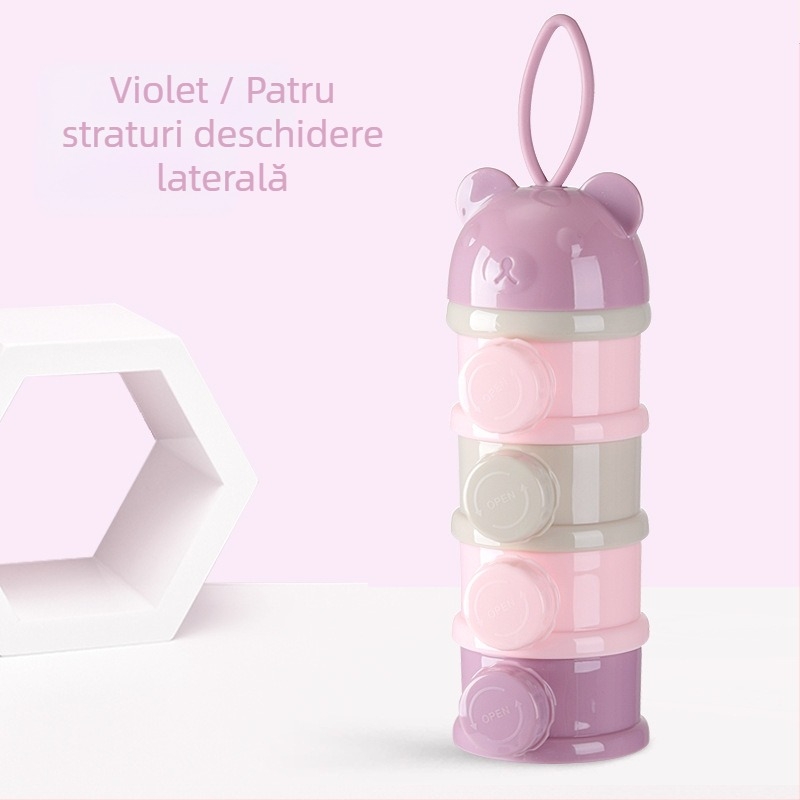Cutie de lapte praf pentru bebeluși, portabilă, supliment alimentar, ambalare pentru bebeluși, cutie de pudră de orez de dimensiuni mici, rezervor sigilat de depozitare a laptelui praf