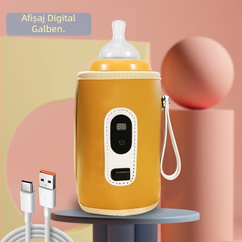 Set termos pentru biberon, universal, portabil, pentru exterior, încălzitor de lapte termostatic, USB, pentru bebeluși, acasă, set de încălzire transfrontalier