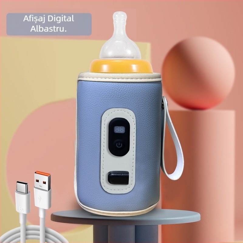 Set termos pentru biberon, universal, portabil, pentru exterior, încălzitor de lapte termostatic, USB, pentru bebeluși, acasă, set de încălzire transfrontalier
