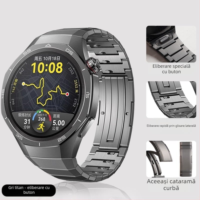Potrivit pentru Huawei Gt5/Pro Watch, curea din aliaj de titan pur, curea de ceas stil business Gt4/Watch5/4/6