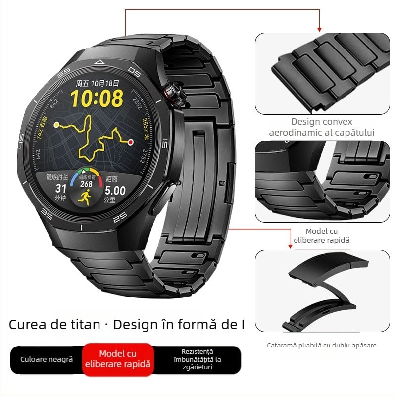 Potrivit pentru Huawei Gt5/Pro Watch, curea din aliaj de titan pur, curea de ceas stil business Gt4/Watch5/4/6