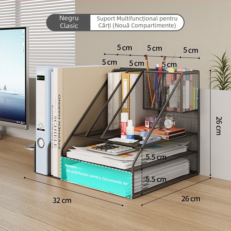 Suport de cărți pentru birou, raft de fișiere din metal, cutie de depozitare, organizator de date, raft de fișiere multistrat, dosar, raft de depozitare pentru fișiere, suport pentru cărți