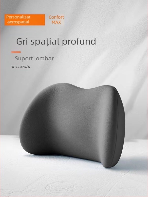 Pernă de vară respirabilă din piele întoarsă auto, spumă cu memorie, gât, spătar lombar, pernă de talie pentru patru anotimpuri, logo imprimat