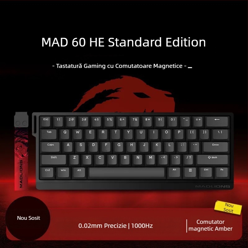 Tastatură eSports HED60 cu axă magnetică, taste complete, 68 de taste cu taste joase, conectabilă la cald, cu 68 de întârzieri, MA61