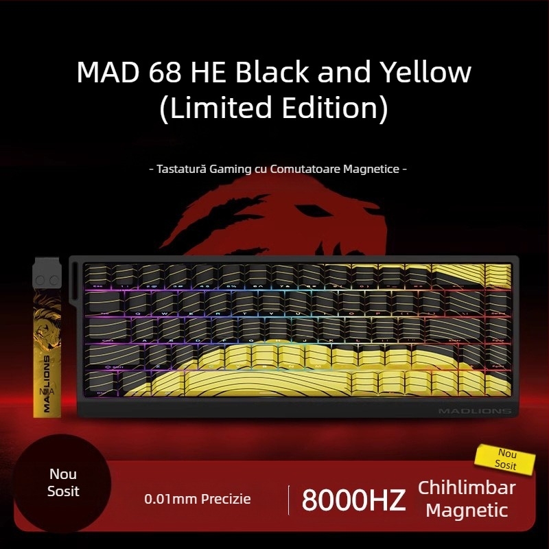 Tastatură eSports HED60 cu axă magnetică, taste complete, 68 de taste cu taste joase, conectabilă la cald, cu 68 de întârzieri, MA61