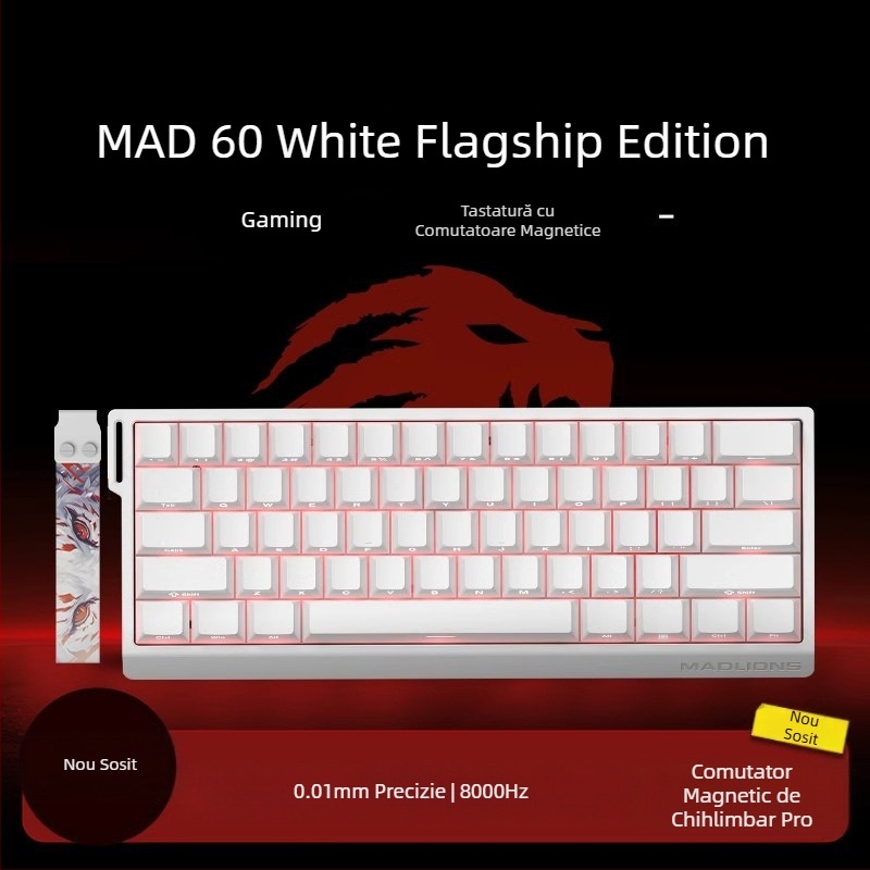 Tastatură eSports HED60 cu axă magnetică, taste complete, 68 de taste cu taste joase, conectabilă la cald, cu 68 de întârzieri, MA61