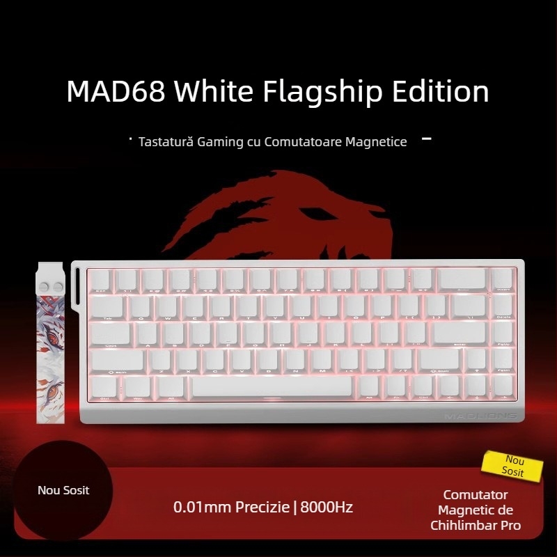 Tastatură eSports HED60 cu axă magnetică, taste complete, 68 de taste cu taste joase, conectabilă la cald, cu 68 de întârzieri, MA61
