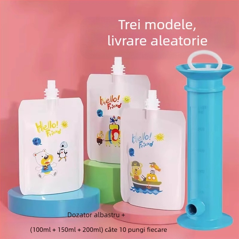 Dispozitiv simplu de umplere a hranei pentru bebeluși, tip seringă, separator pentru pungi de piure de fructe pentru bebeluși, dispozitiv de împărțire a hranei pentru bebeluși