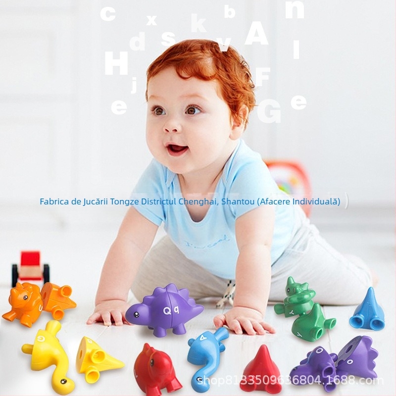 Jucărie de educație timpurie pentru copii, cu litere de dinozaur, potrivită pentru numărarea numerelor, potrivită pentru iluminare cognitivă, materiale didactice en-gros