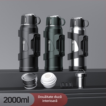 Termos 316 Termos portabil de mare capacitate pentru exterior, termos pentru mașină, cu filtru pentru ceai, termos pentru ceai