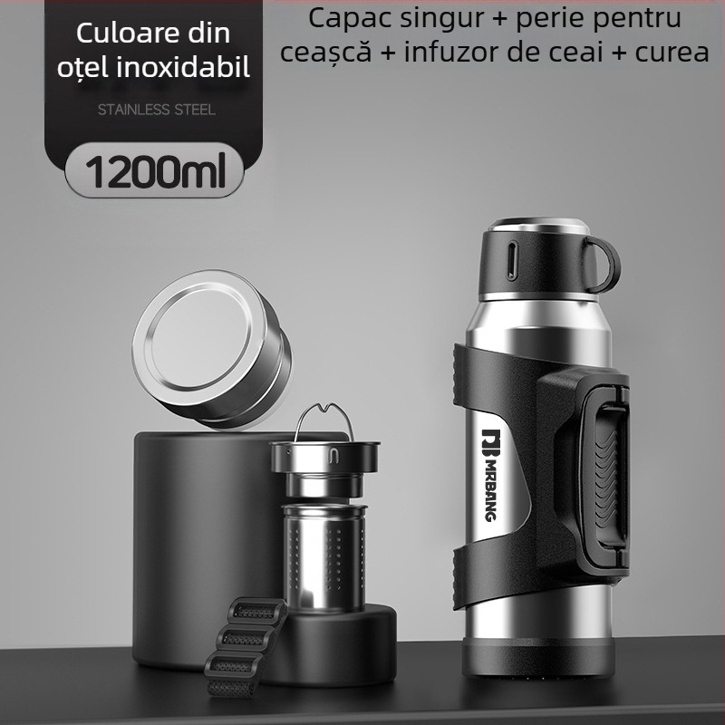 Termos 316 Termos portabil de mare capacitate pentru exterior, termos pentru mașină, cu filtru pentru ceai, termos pentru ceai