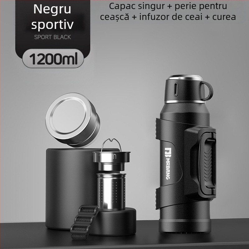 Termos 316 Termos portabil de mare capacitate pentru exterior, termos pentru mașină, cu filtru pentru ceai, termos pentru ceai