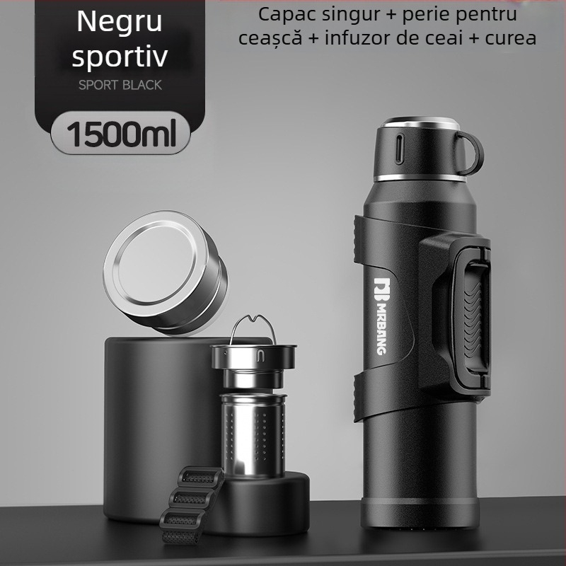 Termos 316 Termos portabil de mare capacitate pentru exterior, termos pentru mașină, cu filtru pentru ceai, termos pentru ceai