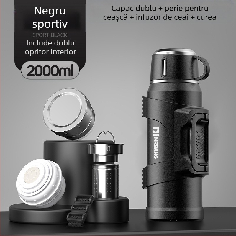 Termos 316 Termos portabil de mare capacitate pentru exterior, termos pentru mașină, cu filtru pentru ceai, termos pentru ceai