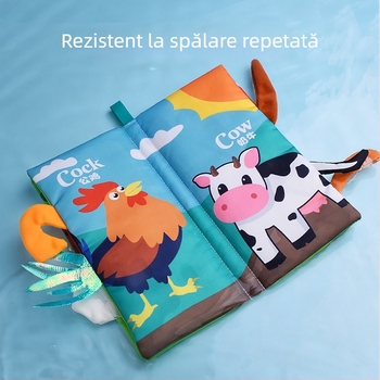 Carte de pânză cu coadă pentru copii transfrontalieră, jucării educative, carte, nu se poate rupe, carte de pânză pentru bebeluși, inel de hârtie, carte de iluminare, jucării pentru educație timpurie