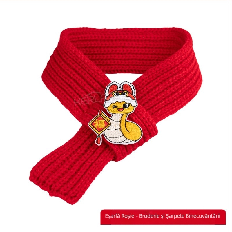 Eșarfă de lână pentru animale de companie, Anul Nou, câine și pisică, rochie festivă de Crăciun, iarna caldă, cățeluș, ziua de naștere, eșarfă pentru animale de companie