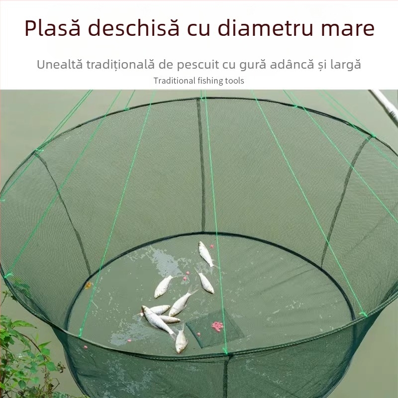 Plasă de pescuit pentru creveți, plasă de pescuit pliabilă deschisă, plasă de ridicare, plasă de pescuit pentru homar, plasă de pescuit în mișcare, plasă de aruncare manuală Zheng