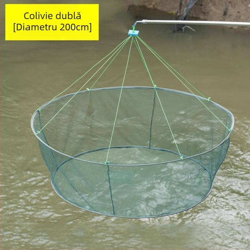 Plasă de pescuit pentru creveți, plasă de pescuit pliabilă deschisă, plasă de ridicare, plasă de pescuit pentru homar, plasă de pescuit în mișcare, plasă de aruncare manuală Zheng