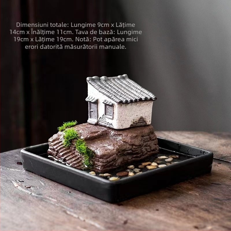 Jiangnan House bambus ghiveci de flori decorare retro creativ verde plantă ghiveci de flori acvariu peisaj decorare acasă birou