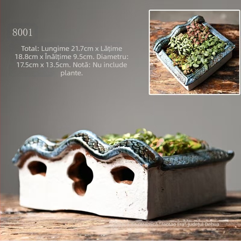 Jiangnan House bambus ghiveci de flori decorare retro creativ verde plantă ghiveci de flori acvariu peisaj decorare acasă birou