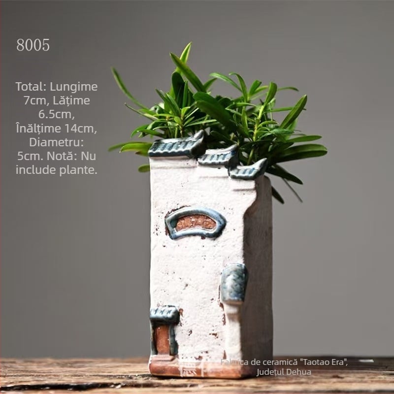 Jiangnan House bambus ghiveci de flori decorare retro creativ verde plantă ghiveci de flori acvariu peisaj decorare acasă birou