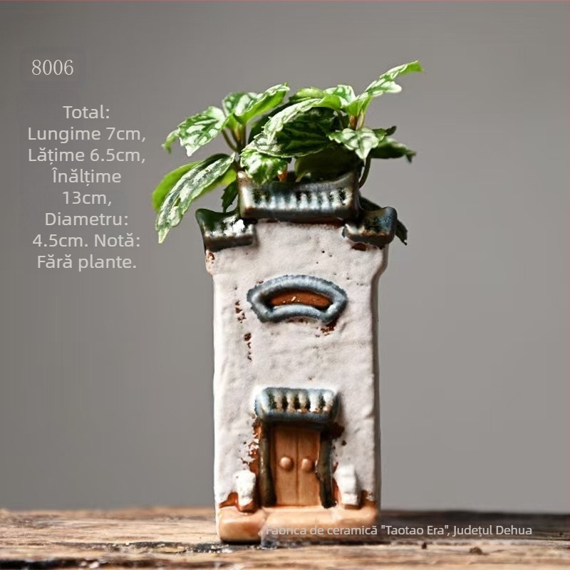 Jiangnan House bambus ghiveci de flori decorare retro creativ verde plantă ghiveci de flori acvariu peisaj decorare acasă birou