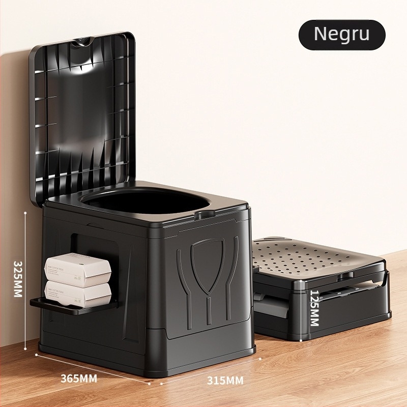 Toaletă pliabilă pentru mașină, portabilă, pentru adulți, auto-condusă, pentru camping în aer liber, cu agent de întărire, toaletă mobilă