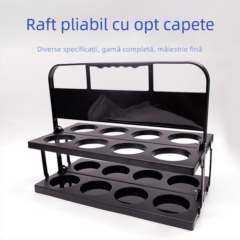Suport de vin pliabil cu opt găuri, în stoc, cu orificii mari, suport de bere pliabil cu opt capete, suport portabil pentru băuturi, suport sport pentru sticle de apă