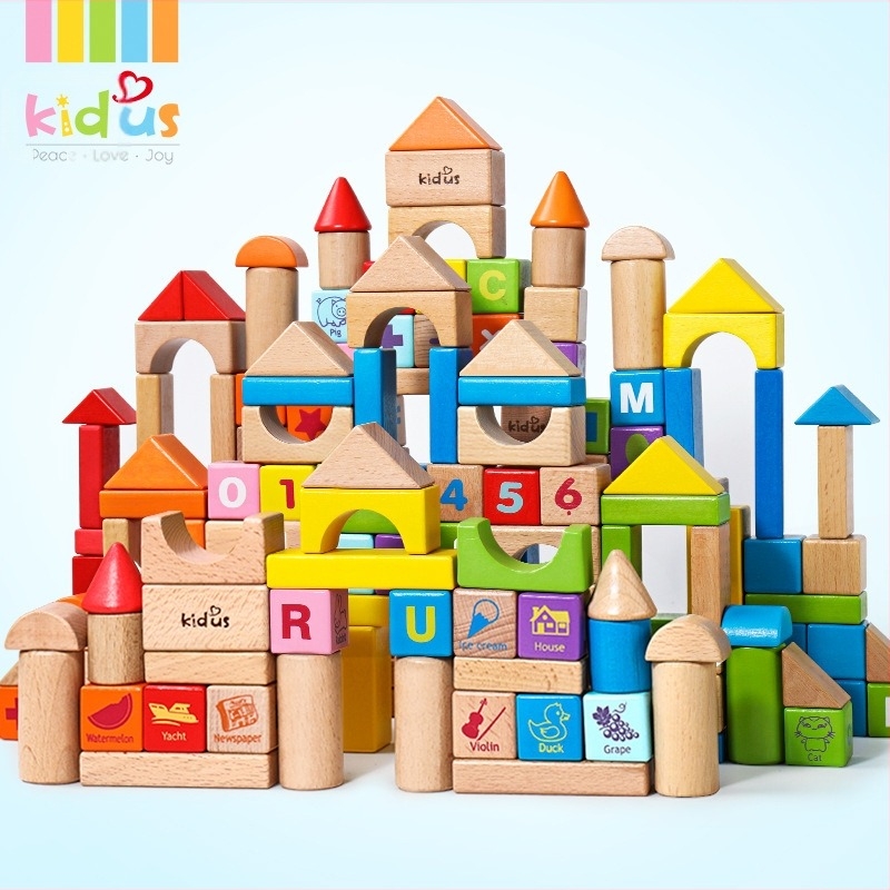 Blocuri de construcție din lemn pentru copii CPC, peisaj urban, stradă, personaj colorat, animal, mașină, particule mari, blocuri de construcție, jucărie cu țeavă